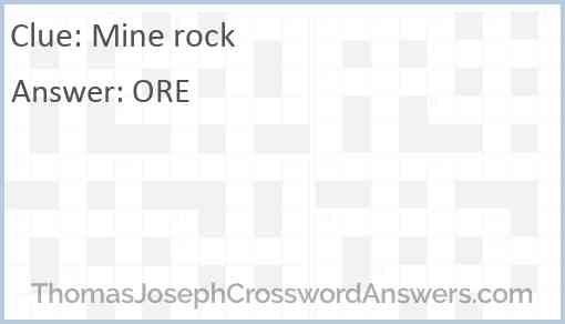 Mine rock Answer