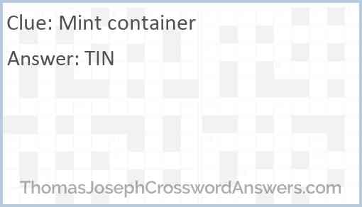 Mint container Answer