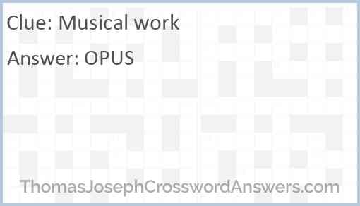 Musical work Answer