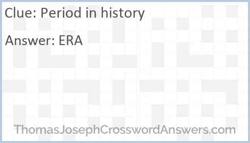 Period in history Answer