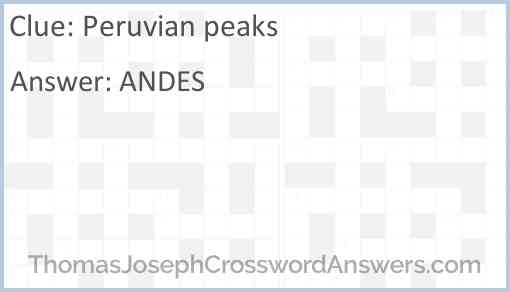 Peruvian peaks Answer