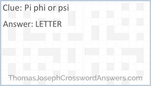 Pi phi or psi Answer