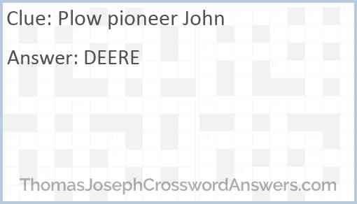 Plow pioneer John Answer
