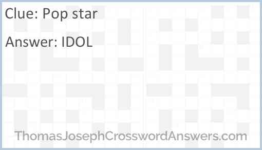 Pop star Answer