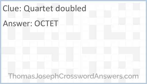 Quartet doubled Answer