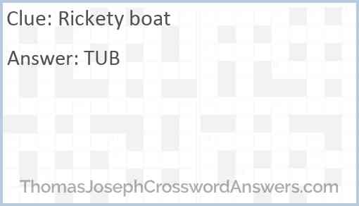 Rickety boat Answer