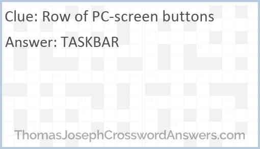 Row of PC-screen buttons Answer