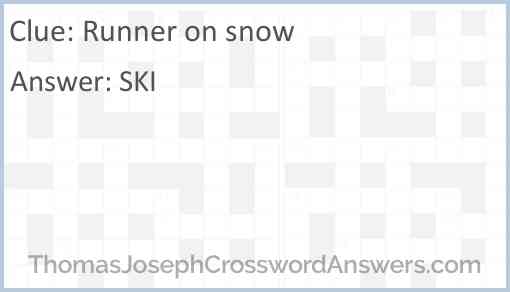 Runner on snow Answer