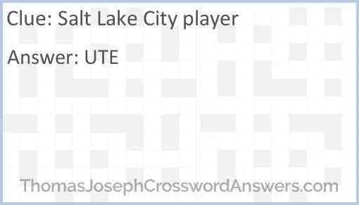 Salt Lake City player Answer