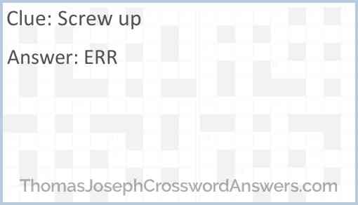 Screw up Answer