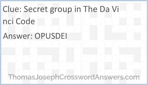 da vinci code secret group