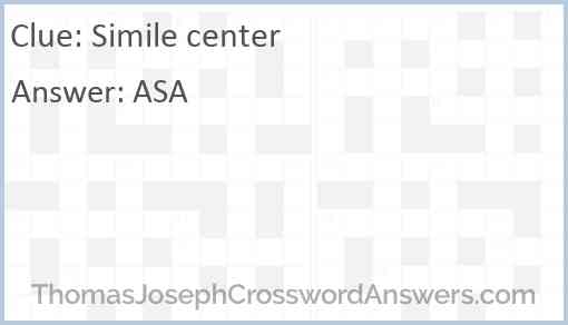 Simile center Answer