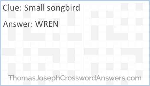 common songbird crossword