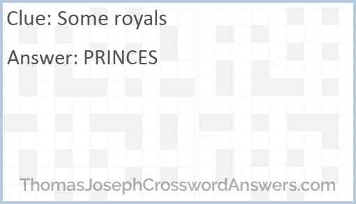 Some royals Answer