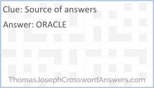 Source of answers Answer