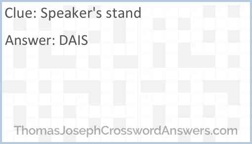 Speaker’s stand Answer