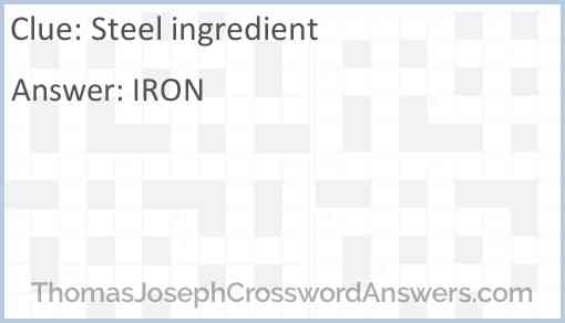 Steel ingredient Answer