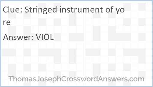 baroque stringed instrument crossword