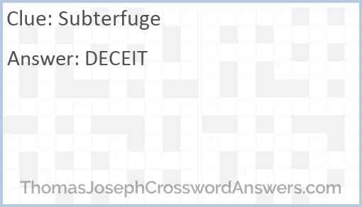 subterfuge crossword
