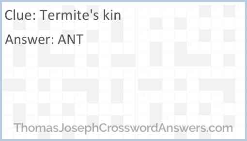 Termite’s kin Answer