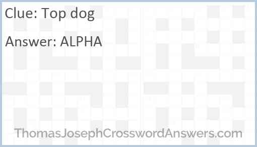 top dog crossword