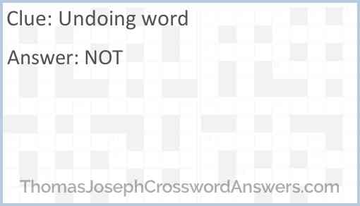 Undoing word Answer