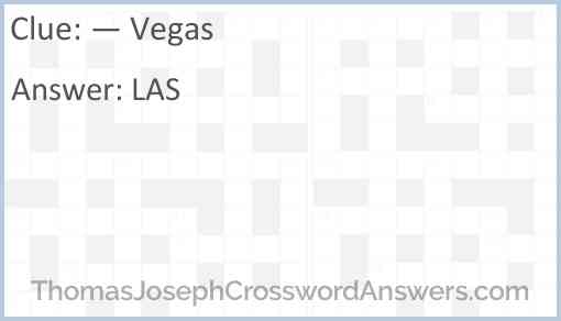 — Vegas Answer