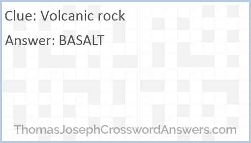Volcanic rock Answer