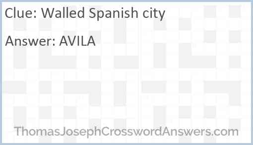 Walled Spanish city crossword clue