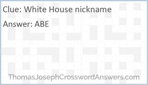 White House nickname Answer