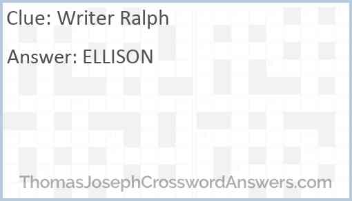 Writer Ralph Answer